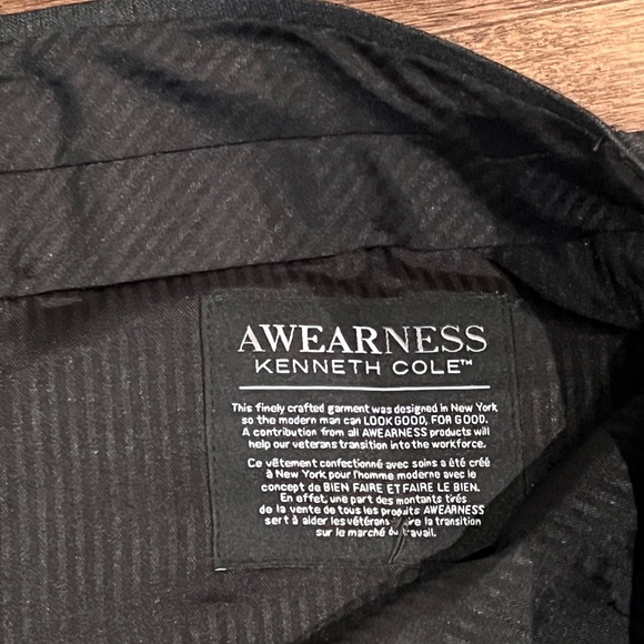 Kenneth Cole AWEARNESS Men's Dress Pants Trousers 36 Wool Blend Gray - Picture 4 of 9